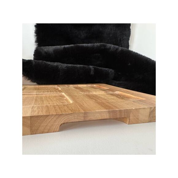 Square Bamboo Serving Board & 4 colored ceramic square dishes, ramakins, 5 pc - Picture 7 of 10